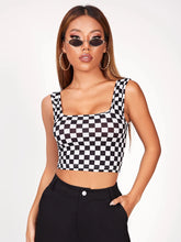 Load image into Gallery viewer, Checkered Print Tank
